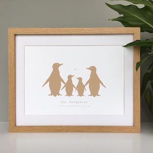 Penguin personalised family print