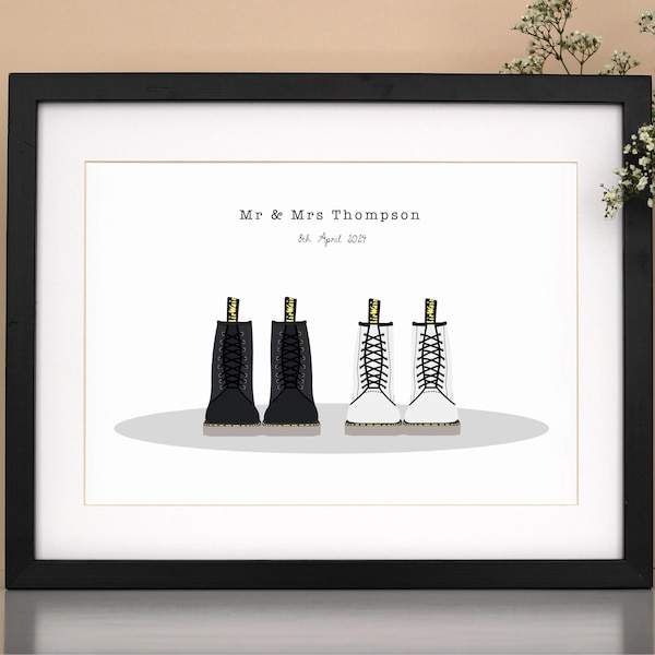 Dr Marten's inspired boot couple print