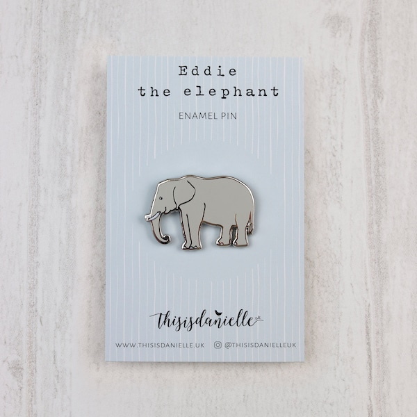 Elephant enamel pin badge