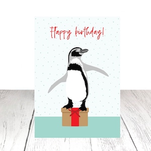Penguin birthday card - flappy birthday!
