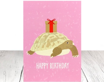 Tortoise turtle birthday card