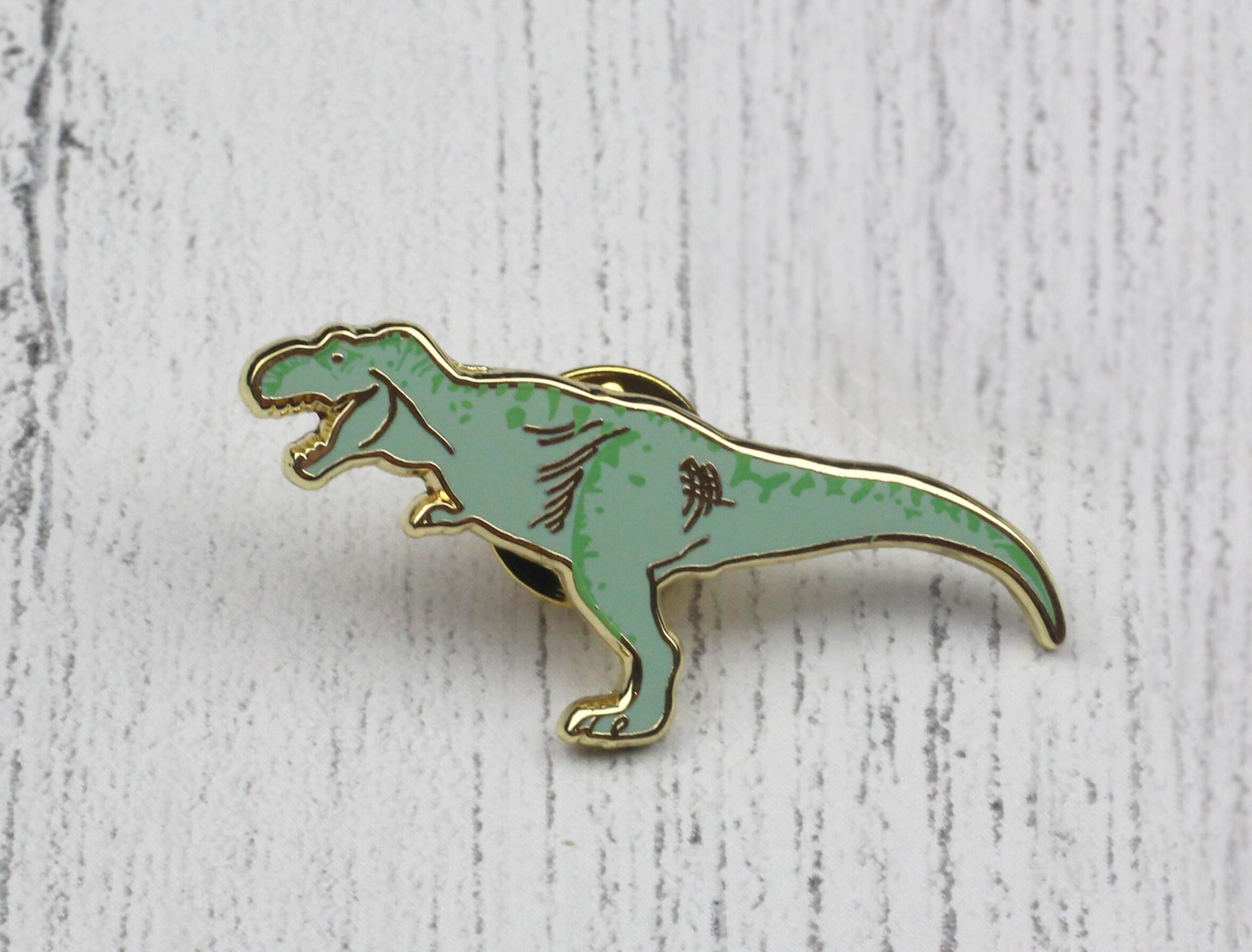 Dinosaur enamel pin badge | Etsy