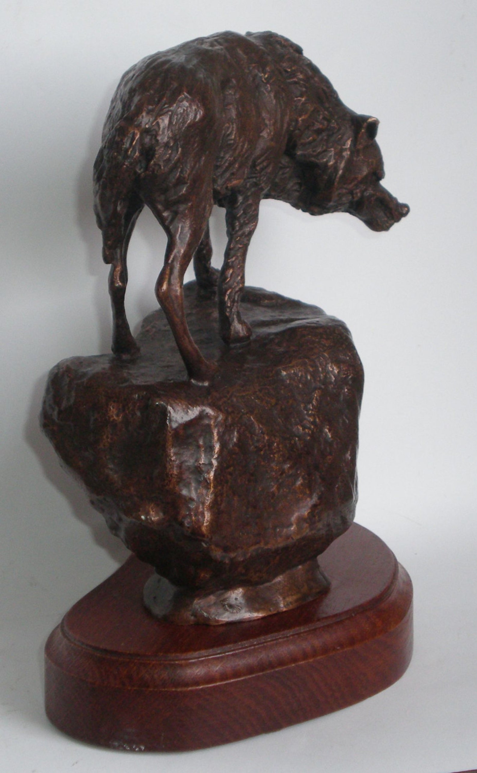 Bronze sculpture of Wolf 8.26 x 6.30 Etsy