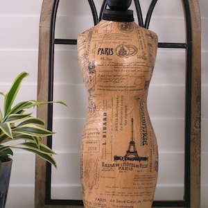 Jewelry Display Mannequin Organizer French Paris Vintage Script Free Shipping