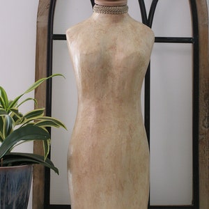 Jewelry Display Mannequin Bust Torso Aged Parchment/Skin Flesh Tone Neutral FREE Shipping