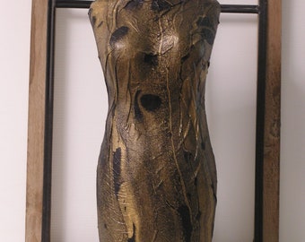 Jewelry Display Mannequin Black & Gold Italian Marbleized Finish 19 inches High FREE SHIPPING