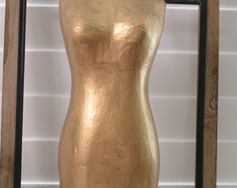 Jewelry Display Mannequin in Gold Finish 19 inches high Free Shipping