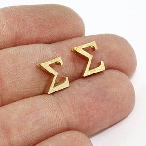 7x9mm Raw Brass Sigma Brief, griechisches Alphabet, griechisches Symbol, Sigma Charm, Letter Charms, Raw Brass Letters, SOM256
