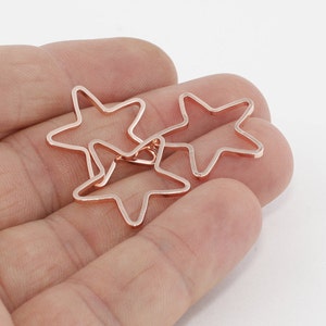 5 Pcs 20mm Rose Gold Star Charms, Outline Star Charm, Star Pendant, Star Necklace, Necklace Pendant, Rose Gold Plated Findings, TCS, ROSE632