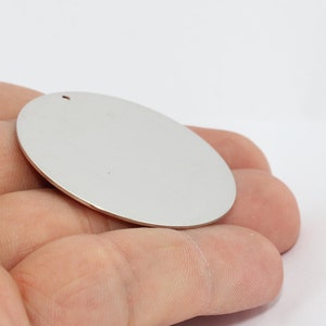 40mm Rhodium Plated Disc, Stamping Blank, Personalized Disc, Stamping Tag, Large Coins, Silver Medallion, Silver Plated Findings, FD, BRT793