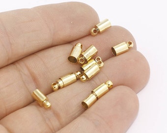 Inner Size 4,5mm 24k Shiny Gold Bead Caps, Cord End, Cord Tip, End Cap, Bead Cap, Tassel End Caps, Gold Plated Findings, AFE, FNL154