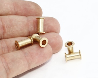 10 Pcs Raw Brass Tubes, Bead Core, Inner 4mm, Nuclei di perline di canale, perline di tubi di ottone, Tubi Bracciale, Raw Brass Findings, SOM291