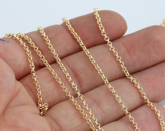 2mm Light Gold Rolo Chain, Gold Soldered Chain, Bulk Lot Chain, Gold Link Chain, Rolo Chains, Gold Plated Chains, TIC, BXB233