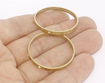 32mm Raw Brass Rings, Connector Charms, Solid Ring, Closed Ring, Circle Pendant, Tubes, Brass Ring Connector, Raw Brass Findings, THR, AE91