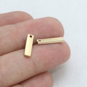 10 Pcs 4x15mm Raw Brass Rectangle Blank, Flat Bar Necklace, Nameplate Bar, Stamping Blank, Personalized Bar, Raw Brass Findings, SOM277