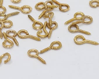 5x10mm Raw Brass Eye Pin, Eye Pin Screw, Eye Pins, Eye Screw, Eye Pins Jewelry Making, Brass Pin, Raw Brass Findings, ES, SOM246