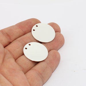 25mm Silver Plated Stamping Discs, Stamping Blanks, Round Blanks, Stamping Disc Tag, Round Blank Disc, Silver Plated Charms, RB, AE225