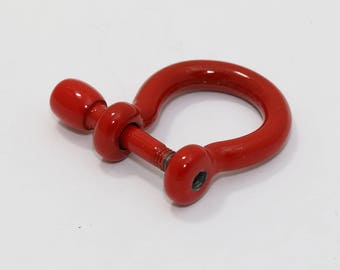 21x25mm Red Shackle Clasp, Nautical Bracelet Clasps, Anchor Bracelet, Sailor Bracelet Clasp, Red Plated Findings, SCN, PLS45