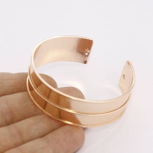20mm Rose Gold Bracelet, Inlay Bracelet, Rose Gold Cuff Bracelet, Channel Bracelet Bangle, Rose Gold Plated Findings, LIB, CHK75-1