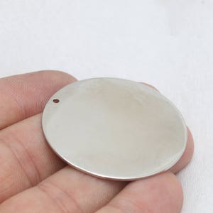 40mm Rhodium Plated Disc, Stamping Blank, Personalized Disc, Stamping Tag, Large Coins, Silver Medallion, Silver Plated Findings, FD, BRT793