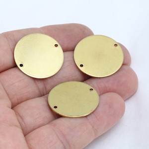 25mm Raw Brass Disc Charms, Coin Charms, Round Disc, Stamping Blanks, Personalized Charms, Medallion, Raw Brass Findings, LVC, KA9