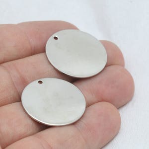 25mm Rhodium Round Charms, Round Disc, Personalized Disc, Stamping Tag, Silver Coins, Medallion, Silver Plated Findings, PK, BRT787