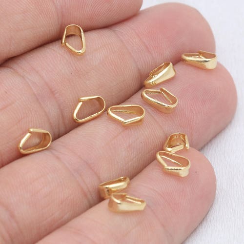 6x10mm 24 Shiny Gold Pinch Bails Pendant Bails Charm Pinch Etsy