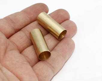 5 Pcs 15x30mm Raw Brass Tubes, Tube Beads, Huge Tubes  , Round Tube Beads, Solid Brass Tubes, SOM317