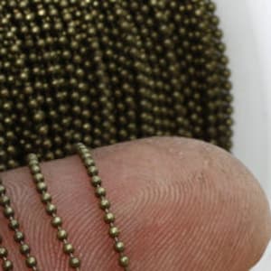 33 Feet 1mm Antique Bronze Ball Chain, Faceted Ball Chain, Chains, Lace Ball Chain, Bead Chain, Bronze Plated Findings, ZBC, BXB80-1