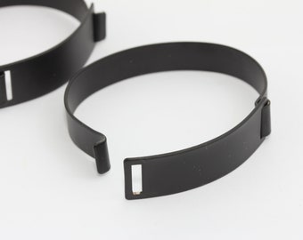 15mm Black Plated Bracelets, Bracelet Bangle, Wide Cuff Bracelet, Adjustable Bracelet Settings, Black Plated Bracelets, BWK, CHK256-1