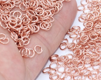 50 Pcs 23 Ga 4mm Rose Gold Jump Rings, Rose Gold Connector, Open Jump Rings, Bulk Rose Gold Jump Rings, Jewelry Supplies, FFJ, ROSE73