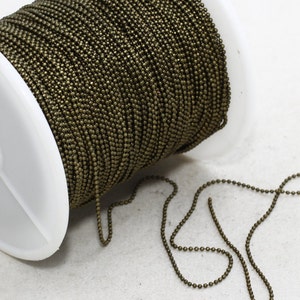 165 Feet 1mm Antique Bronze Ball Chain, Faceted Ball Chain, Chains, Lace Ball Chain, Bead Chain, Bronze Plated Findings, ZBC, BXB80-1