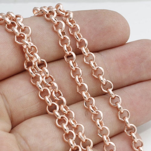 3mm Rose Gold Rolo Chain Soldered Chain Bulk Lot Chain Etsy