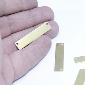 10 Pcs 8x40mm Raw Brass Nameplate Bar, Stamping Blanks, Personalized Charms, Bar Necklace, Name Pendant, Custom Bar Necklace, AE60
