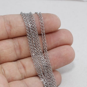 1,5x2mm Stainless Steel Cable Chain, Bulk Lot Chain, Dainty Necklace Chain, Tiny Soldered Chain, Stainless Steel Findings, BXB93