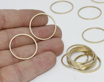 25mm Raw Brass Closed Ring, Connectors, Round Connector, Brass Hoops, Circle Connectors, Circle Charms, Raw Brass Findings, CHK417