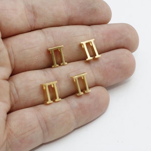 7x9mm 24k Matt Gold Pi Carta, Carta Beta, Letras Griegas, Joyería Beta Phi, Alfabeto Griego, Encanto Pi, Letras Chapadas en Oro, GG, BRT589