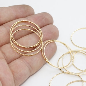 20 Pcs 30mm 24k Shiny Gold Closed Ring, Connectors, Circle Connector, Simple Circles, Gold Plated Hoops, Ring, Gold Plated Findings, BRT539