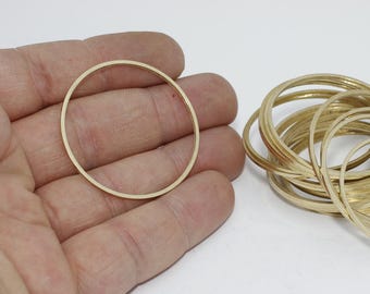 40mm Raw Brass Closed Ring, Round Connectors, Brass Hoops, Circle Connector Charms, Circle Charm, Raw Brass Findings, ZGF, CHK244