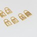 10x16mm 24k Shiny Gold Letter Charms CZ Padlock Letter Beads image 3