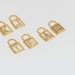 10x16mm 24k Shiny Gold Letter Charms CZ Padlock Letter Beads image 3