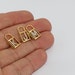 10x16mm 24k Shiny Gold Letter Charms CZ Padlock Letter Beads image 1