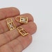 10x16mm 24k Shiny Gold Letter Charms CZ Padlock Letter Beads image 2