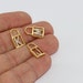 10x16mm 24k Shiny Gold Letter Charms CZ Padlock Letter Beads image 2