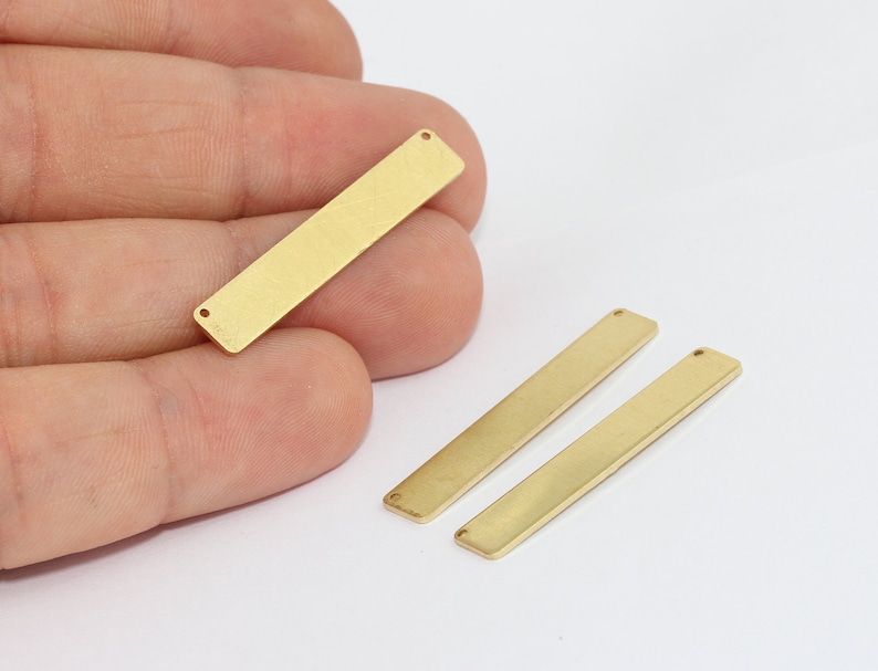 Personalized Bar Bar Rectangle Stamped Necklace 6x35mm Raw Brass Nameplate Bar Bar Jewelry Charms AC28 Personalized Necklace