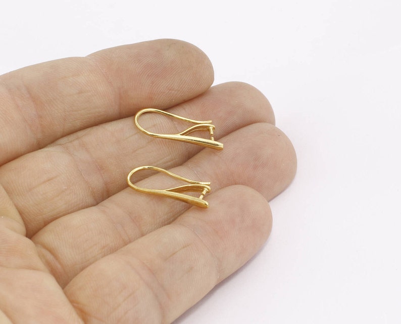 9x20mm 24k Shiny Gold Earring Hooks Fish Hooks Gold Ear Etsy