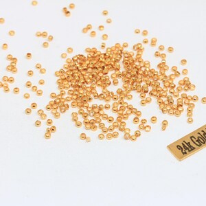 Contas de crimpagem banhadas a ouro 24k brilhante de 2 mm, espaçadores de latão (100 peças), KFC, DOM21