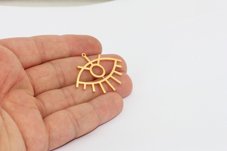 32x41mm 24k Matte Gold Eye Charm Eye Pendant Eye Jewelry Etsy