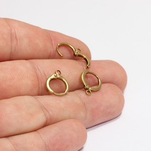 12x14mm Raw Brass Leverback Earrings, Plain Leverback Findings, Brass Hoops With Loop, Raw Brass Ear Wire, Raw Brass Earrings, lbe, CHK424