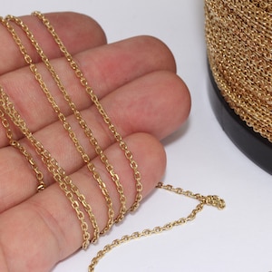 1,8x2,6mm Raw Brass Rolo Chains, Faceted Rolo Chains, Soldered Chains, Box Cable Chain, Wholesale Chains, Raw Brass Findings, rbb, THE161